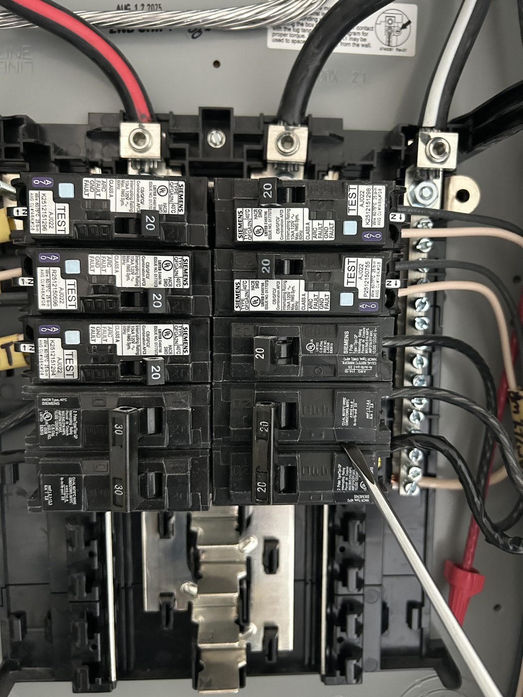 Electrical breaker panel inspection by Fogle & Sons Electric